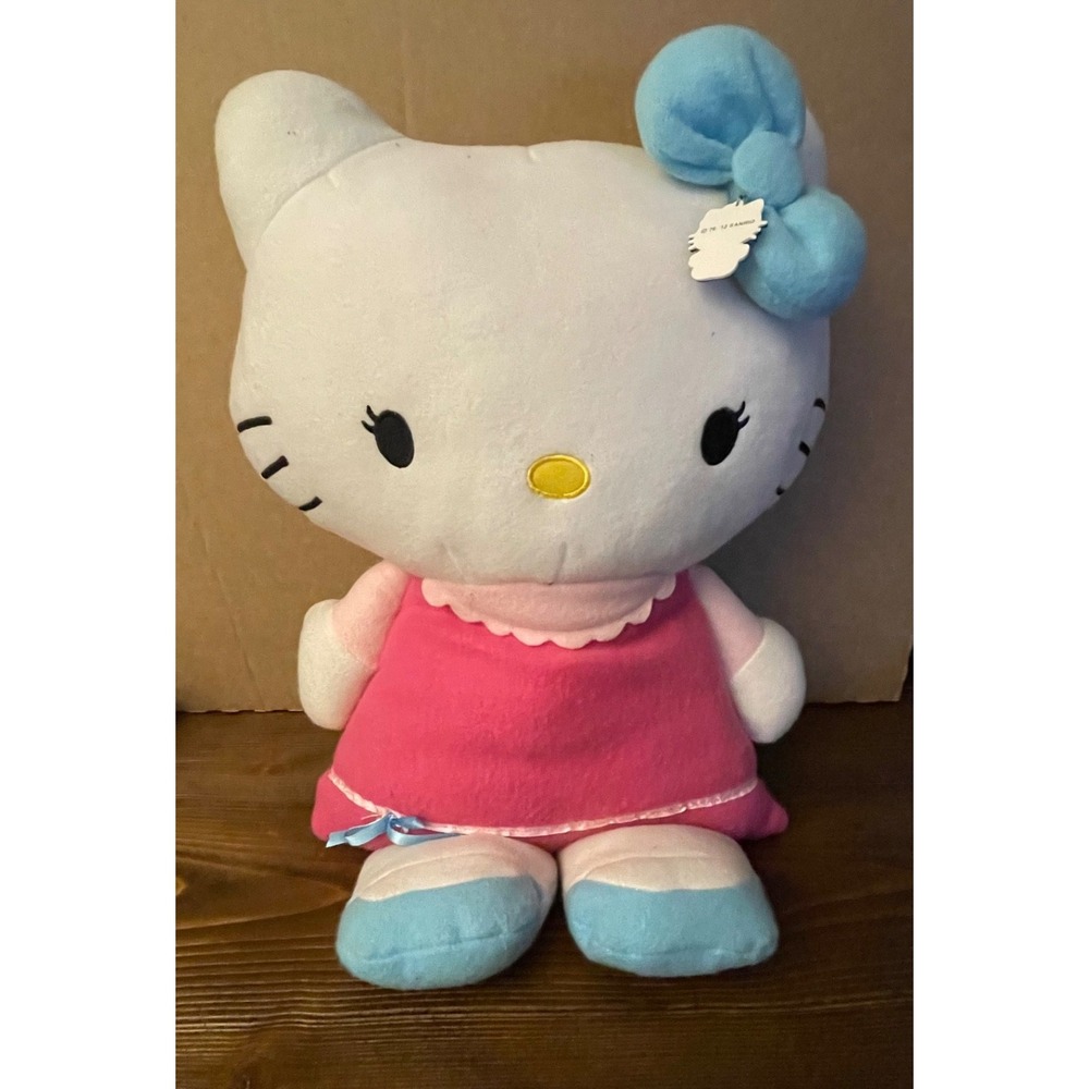 Sanrio Hello Kitty Jumbo 21" Plush 2012 Cuddle Pillow Dress Bow w/ Plastic Tag